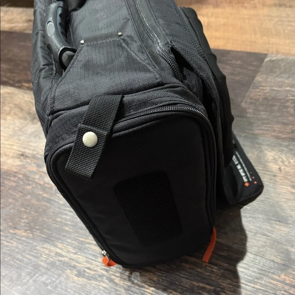 Stylish Spy Optic Inc. Black and Orange Bag/Backpack.